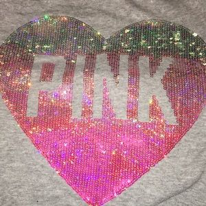 VS PINK sequin heart sweatshirt